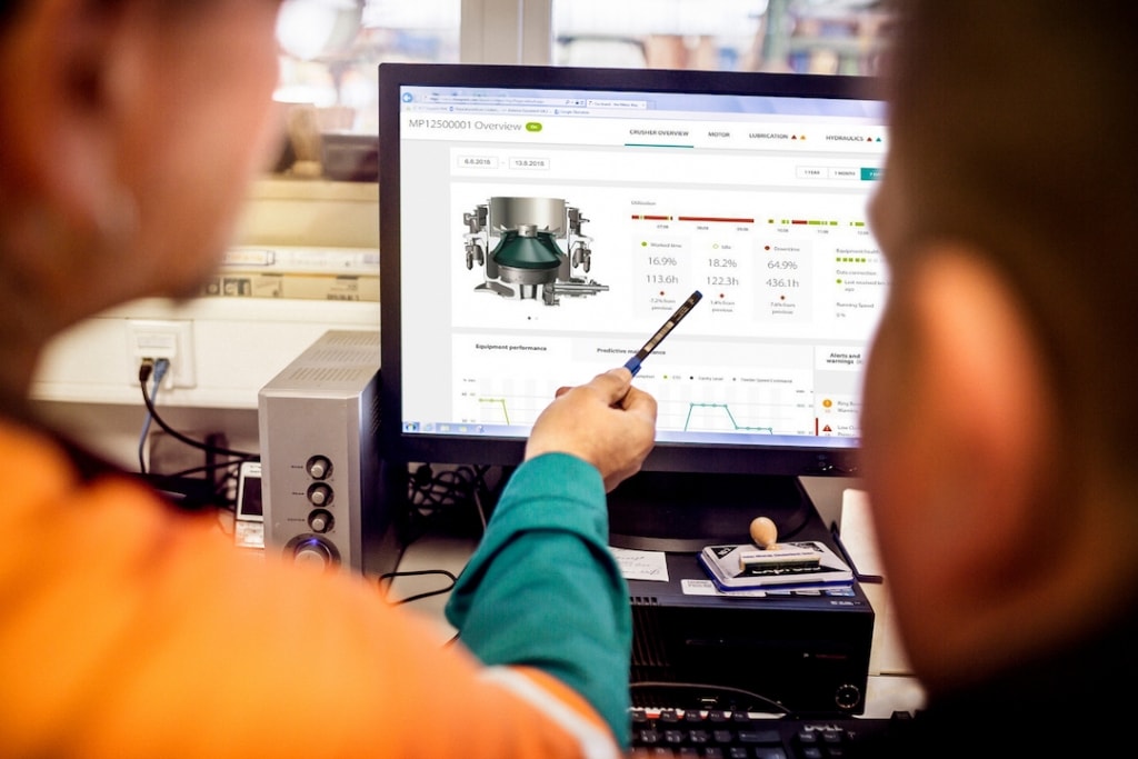 Avec le suivi des données de ses engins, Metso permet d’anticiper les besoins en maintenance et les pistes d’optimisation.  [©Metso]