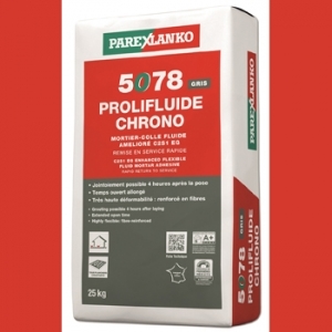 Le 5078 Prolifluide Chrono C2S EG de Parexlanko est un nouveau mortier-colle fluide fibré, utilisable dans les conditions extrêmes. [©Parexlanko]