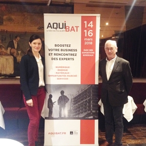 Delphine Demade, directrice d’ Aquibat et Bernard Aldebert, qui pilote le comité technique du salon. [©ACPresse]