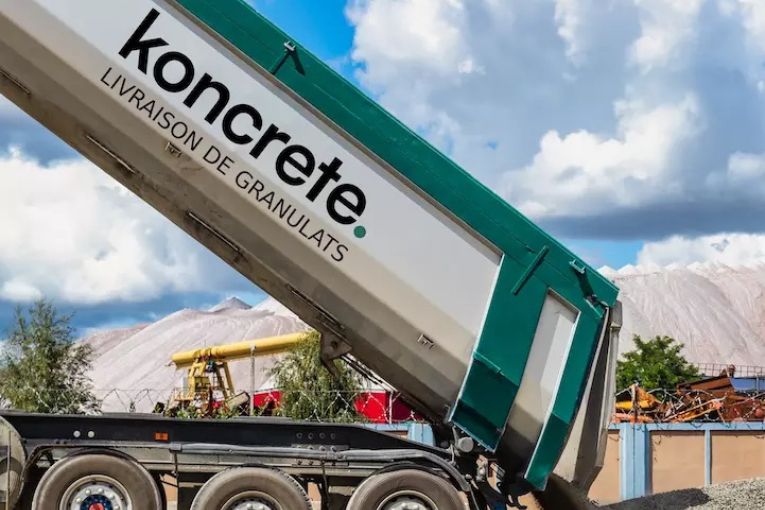 La start-up Koncrete propose une solution qui simplifie la livraison des granulats sur les chantiers. [©Koncrete]