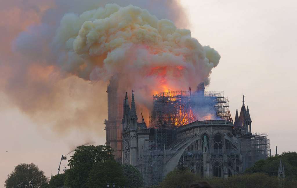 Notre-Dame-de-Paris pendant l’incendie du 15 avril 2019. [©DR]