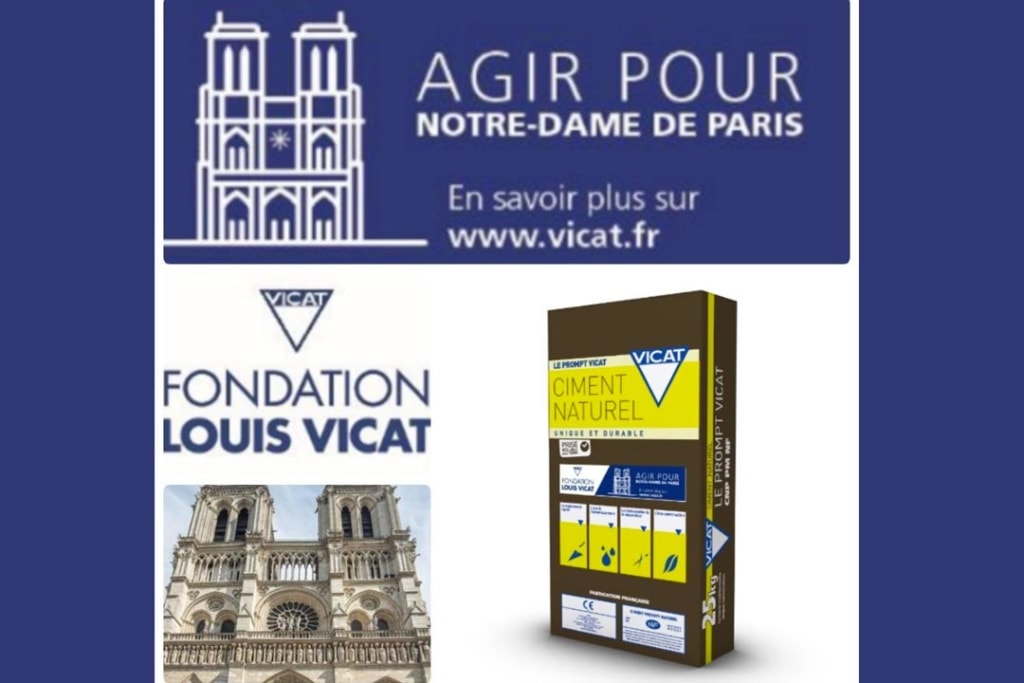 La Fondation Louis Vicat s’engage à contribuer financièrement à la restauration de ce patrimoine universel et lance une campagne solidaire “Agir pour Notre-Dame-de-Paris”. [©Vicat]