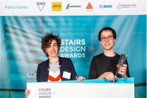 Lors de la cérémonie de remise des prix, en avril dernier, au musée des Confluences à Lyon, Madeleine Devineau et Clément Gosselin étaient les premiers lauréats du concours Stairs Design Awards #1. [©Denis Chaussende]