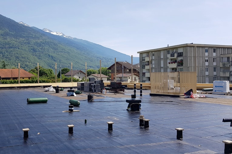 Le système Foamglas Tapered, constitué de panneaux d’isolation en verre cellulaire, a été mis en œuvre pour la toiture-terrasse de plus de 900 m2.  [©Fomaglas]