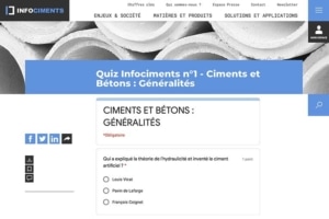 Chaque jour, Cimbéton met en ligne sur son site Internet un quizz. Au programme, des questions multiples sur l’univers du ciment et du béton. [©DR]