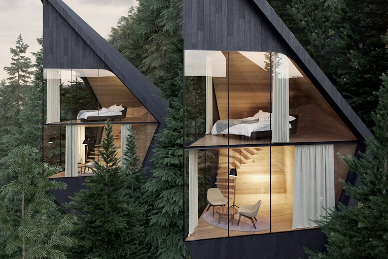 Réalisées en bois, ces cabanes ont été conçues pour se reconnecter avec la nature. [©Peter Pichler Architecture]
