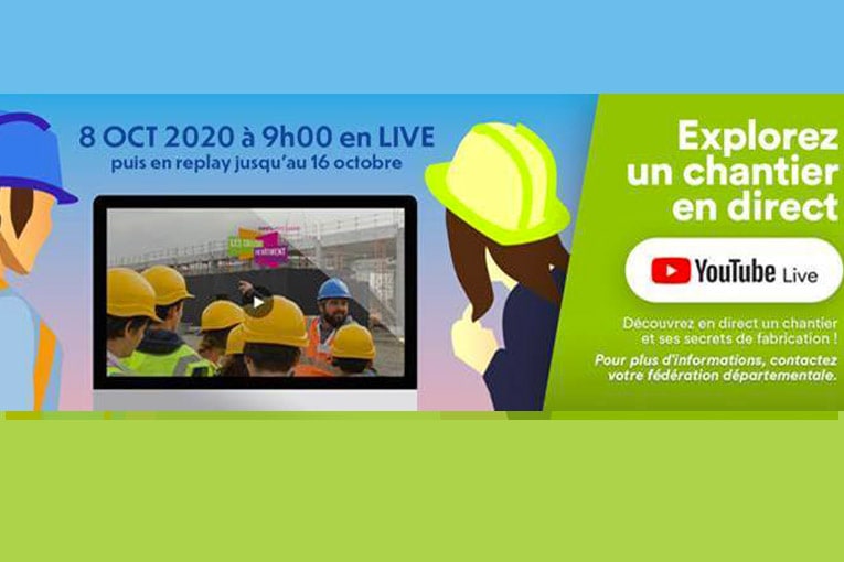 Face aux risques liés à la situation sanitaire, une solution alternative et innovante est proposée aux établissements scolaires : une visite de chantiers en direct sur Youtube. [©Coulisses du Bâtiment]