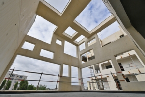Le béton Agilia Architectural blanc “tuffeau” choisi pour la réalisation du programme Nant’Ile. [©Willy Berré]