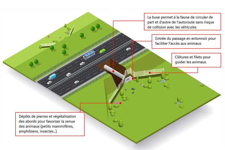 Principe de fonctionnement d’une buse sous autoroute. [©Vinci]