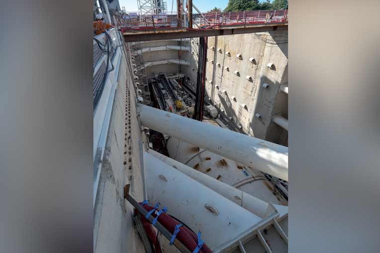 Puits de démarrage du tunnel de la ligne 14 Sud - Lot GC 02. [©ACPresse]