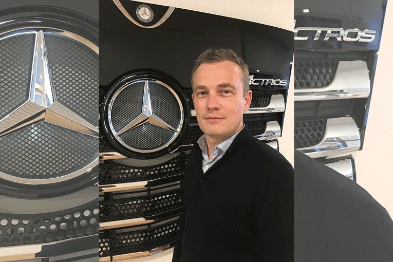 Portrait de Nicolas Lambert, nouveau responsable marketing de Mercedes Benz Trucks France. [©