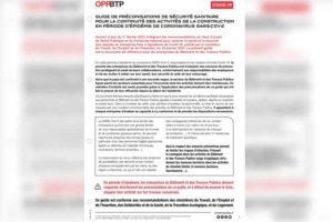 Cette nouvelle fiche conseil de l’OPPBTP vient compléter la boîte à outils Covid19. [©OPPBTP]