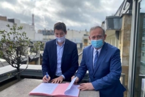 De gauche à droite : Christophe Possémé, président de l’UMGO-FFB, et Armel Le Compagnon, président de WorldSkills France. [©UMGO-FFB]