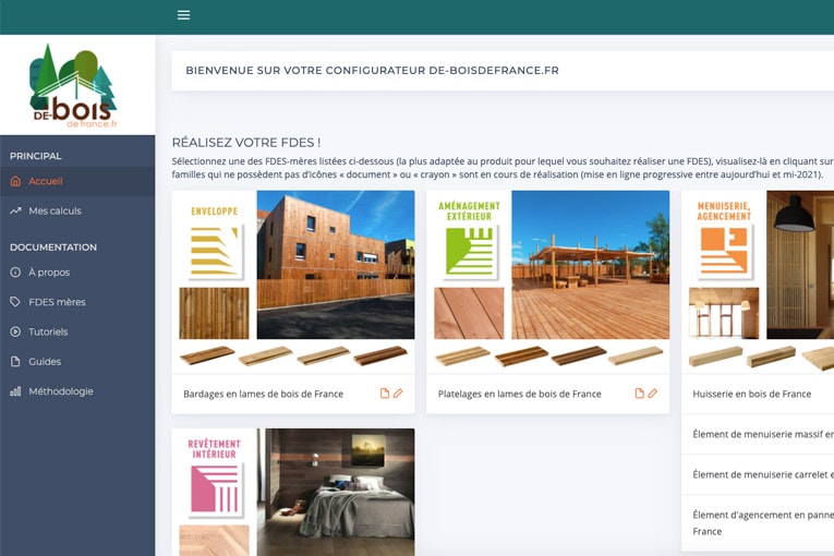Le configurateur de Fdes DE-boisdefrance.fr est accessible sur simple inscription. [©Fédération nationale du bois] 
