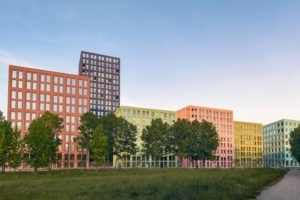 Signé Lan, le Nouveau lieu de Strasbourg - ou Nolistra - est un projet qui compte huit bâtiments regroupant un hôtel, des logements et des bureaux. [©Lan/Keim]
