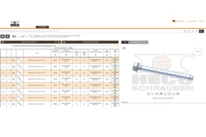 Après avoir sélectionné la vis appropriée, un modèle CAO peut être téléchargé en format 2D et 3D.. [©Heco]