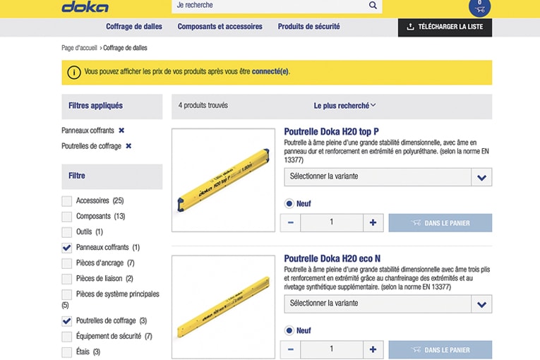 La boutique en ligne de Doka est désormais disponible. [©Doka]