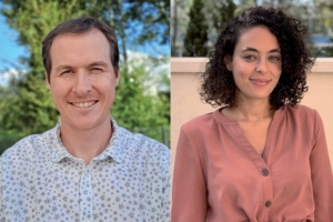 Maxime Julliot, chef de marché préfabrication, et Basma Zouhny, ingénieure produits fibres de MBCC France. [©MBCC France]