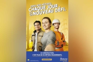 Affiche promotionnelle du CCA-BTP pour “La Construction. Demain s’invente avec nous”. [©CCA-BTP]