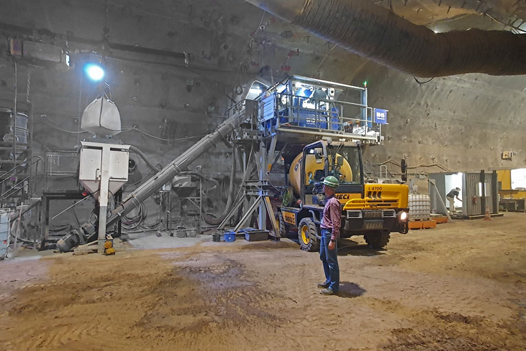 BHS-Sonthofen a installé une centrale à béton au fond de la mine de Schachtbau Nordhausen, en Allemagne. [©BHS-Sonthofen]