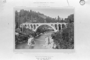 Pont en béton de ciment sur le Fier. [L. Bellay, photographe, 1881© Ecole nationale des ponts et chaussées]