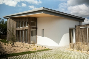 A Beaucouzé (49), dans le quartier des Echats, l’impression 3D a permis la construction d’une maison atypique. [©Empreinte]