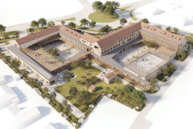Knauf Insulation a contribué à la construction de l’école Emmanuel d’Alzon située à Saint-Médard-en-Jalles en Gironde. [©François Hennequin]