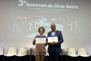 Florence Boutmy, Directrice Générale de CEMEX Matériaux Nord, et Tarik Baba, Fondateur de Batail-Log. [©Photothèque CEMEX]