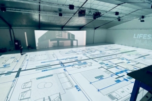 Lifesize Plan est la première technologie immersive de plans d'architecte à échelle réelle. [©Lifesize Plans]
