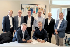 Stephan Geiss (directeur financier Ingérop Deutschland et Codema), Yves Metz (président du groupe Ingérop), Rainer Bründel (directeur IBF Ingenieure), Christophe Blanc (directeur international groupe Ingérop), Frank Diedrichs (directeur général IBF Ingenieure), Christof Zehetmeier (directeur IBF Ingenieure), Thomas Sontag (directeur général Ingérop Deutschland et Codema), Michael Weise (directeur général IBF Ingenieure) [©Ingérop]