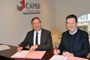 Jean Christophe Repon, président de la Capeb, et Yann Ditsch, directeur général Knauf Insulation France [©Capeb]