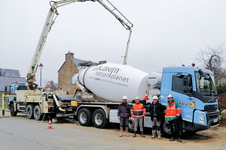 Utilisation de la gamme Galaxim Béton Planet par le groupe BHR sur un chantier de logements, à Rennes (35). [©BHR]