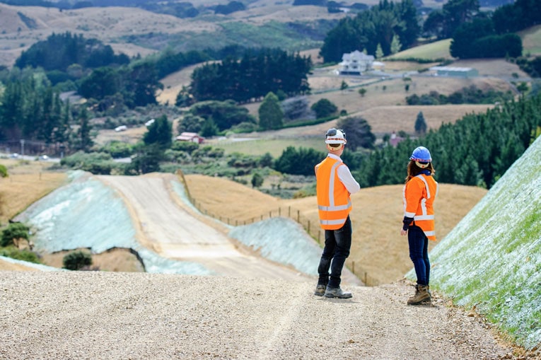 Chantier autoroutier entre Wellington et la région côtière de Kapiti, en Nouvelle-Zélande. [©Mark Tantrum/ Vinci]