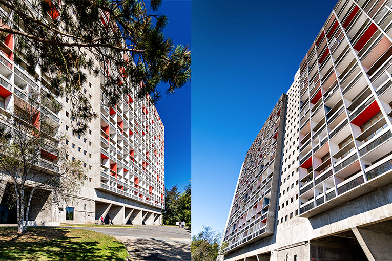 Le projet de FCK s’inscrit dans le programme de mise en valeur de l’unité d’habitation de Firminy, tant pour les habitants que pour les visiteurs souhaitant découvrir le site Le Corbusier. [©Unité d’Habitation, Arnaud Frich ©F.L.C/ADAGP]