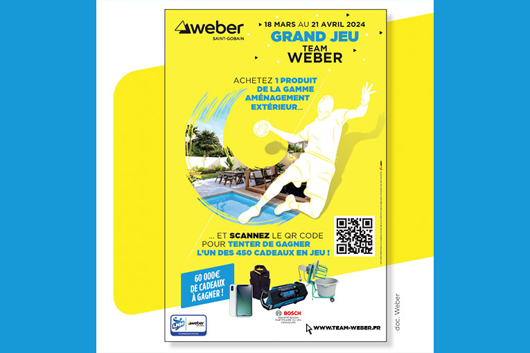 Quelque 60 000 € de cadeaux sont à gagner au Grand jeu Team Weber. [©Saint-Gobain Weber]