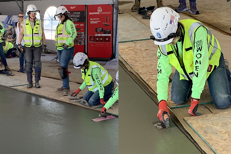 Les femmes s'intéressent de plus en plus au béton décoratif. [©Ideal Work]