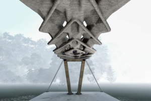 La poutre Diamanti présente une esthétique biomimétique, semblant tout droit sortie du film “Alien”... [©Polyhedral Structures Laboratory, Université́ de Pennsylvanie]