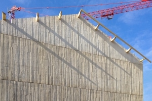 Mur pignon matricé d’une maison individuelle, réalisé selon le procédé GBE. [©LafargeHolcim]