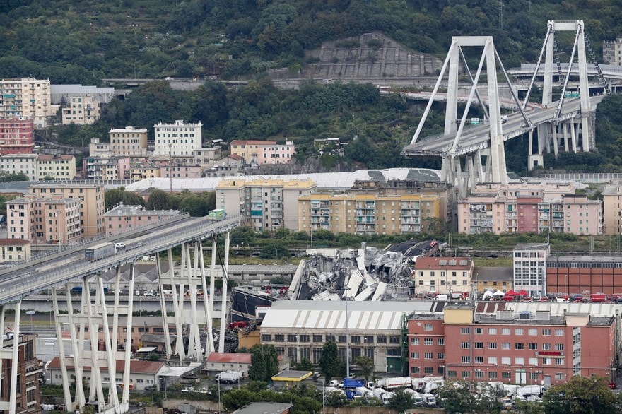 Le viaduc du Polcevera, à Gênes, s’est effondré le 14 août 2018. [©DR]