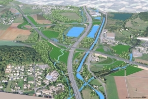 A36 – Nœud de Sevenans (plan de relance autoroutier). [©Setec / Staccato pour APRR]