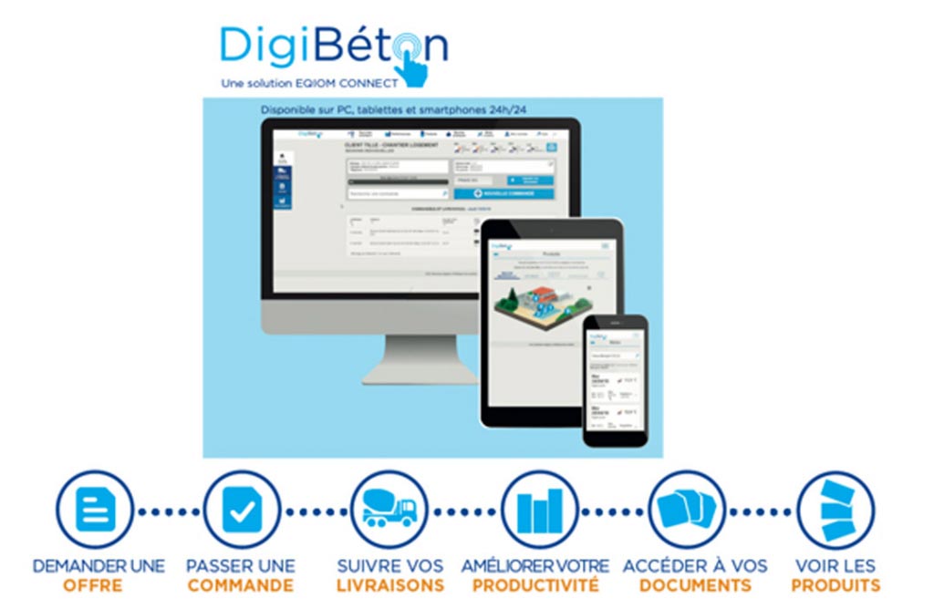 Eqiom Bétons annonce la mise en ligne de DigiBéton, sa nouvelle plate-forme Web orientée “services”. [©Eqiom Bétons]