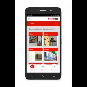 Clair et didactique, l’application Fischer va aider l’utilisateur à choisir la fixation adaptée à son support et au matériau de construction. [©Fischer]