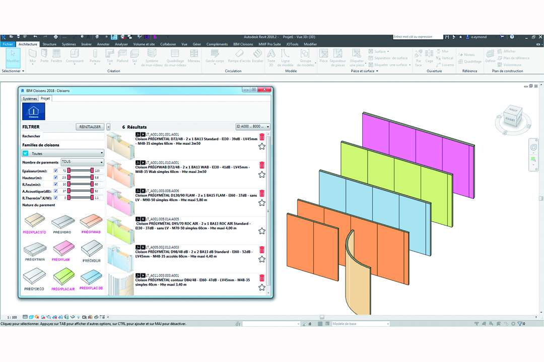 Grâce à Start, trois étapes seulement suffisent pour obtenir une préparation parfaite de la phase BIM Exécution avec tous les systèmes Siniat intégrés et renseignés. [©Siniat]